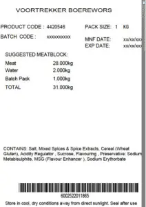 Image for Voortrekker Boerewors 1kg